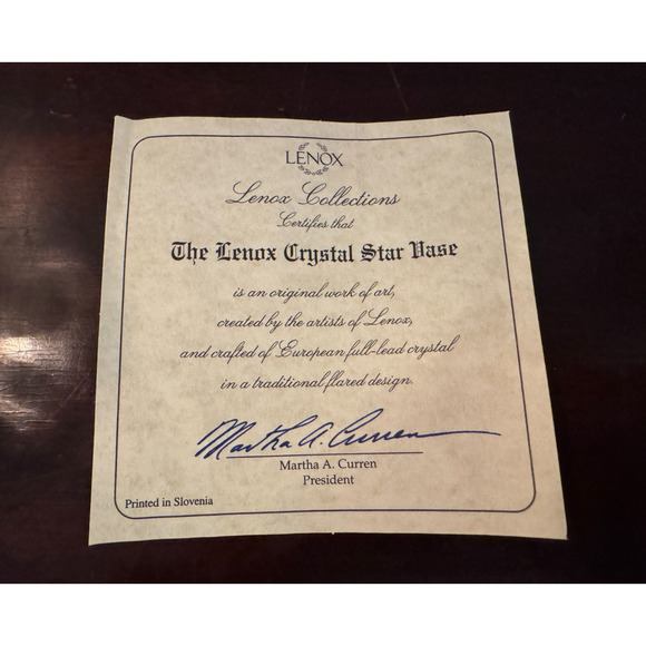 Lenox Crystal Star Vase 4 Inch Bud Vase / Posy Czech Republic With Box & COA - Picture 8 of 9